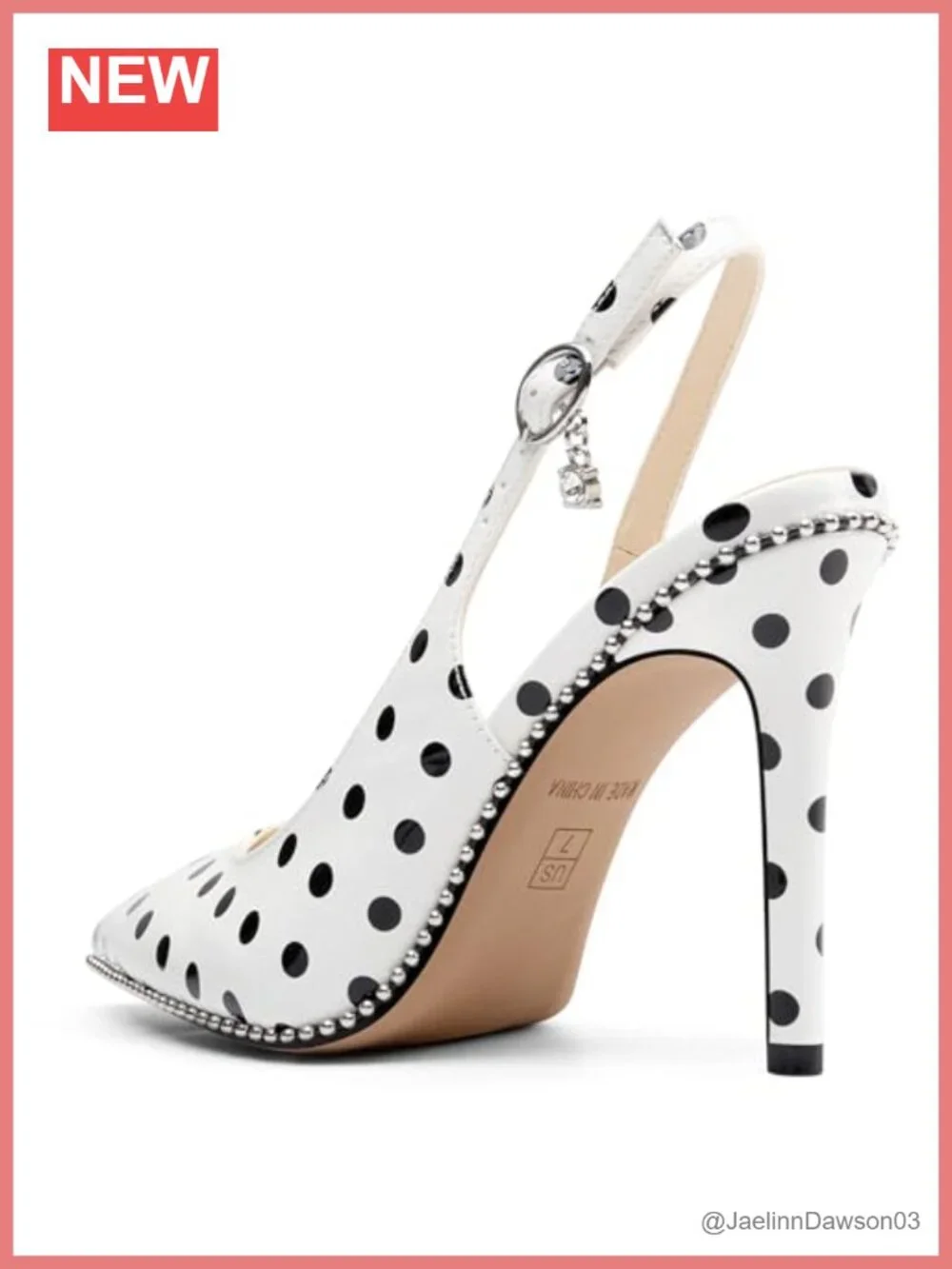 Beaded Slingback Pumps Women High Stiletto Heel Pointed Toe Slip-on Dress